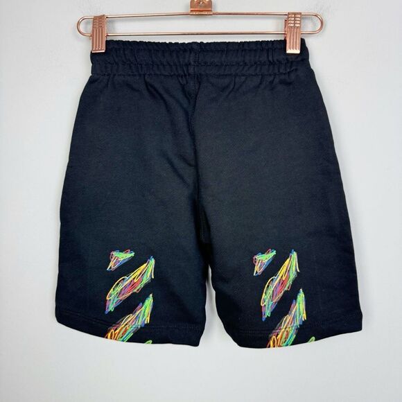 OFF WHITE | NEW Kids Black Sketch Logo Print Track Shorts Youth Size 4 - Picture 5 of 6